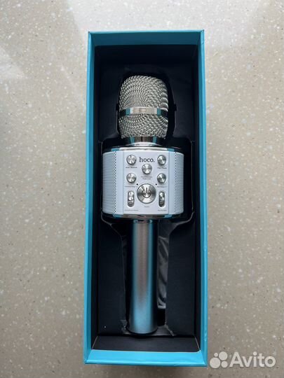 Микрофон Bluetooth караоке Hoco BK3 - Серебристый