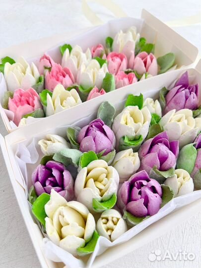 Тюльпаны из зефира