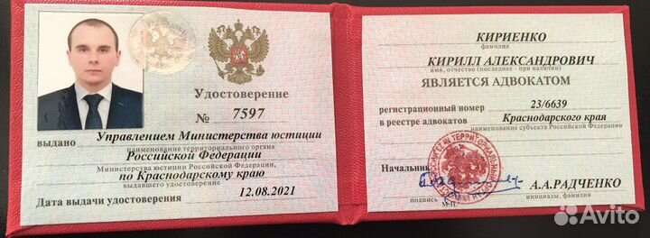 Адвокат/Оказание юридических услуг