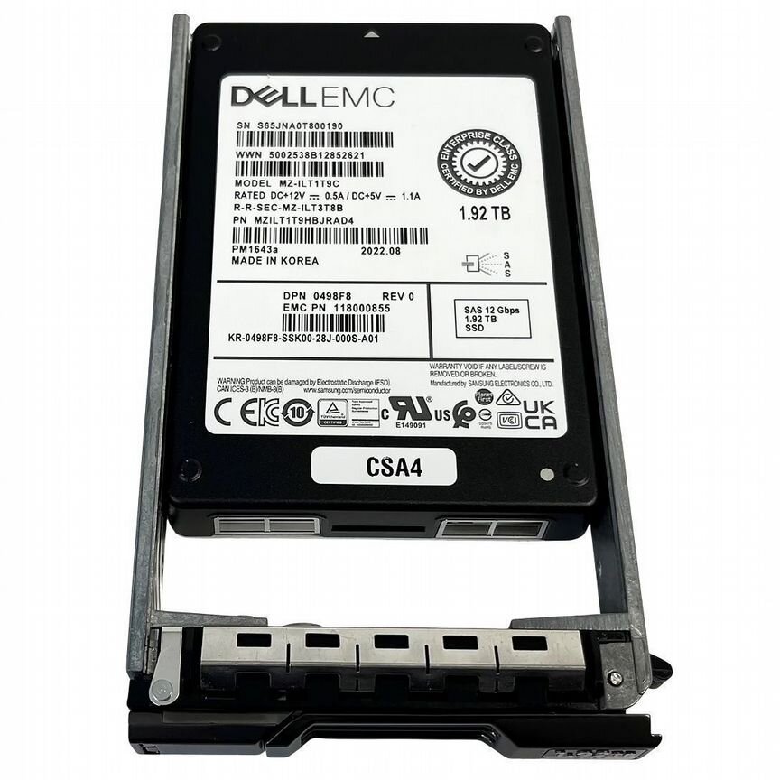 [400-BCMQ] Жесткий Диск Dell 1.92tb Sas 2,5" Ssd 400-Bcmq