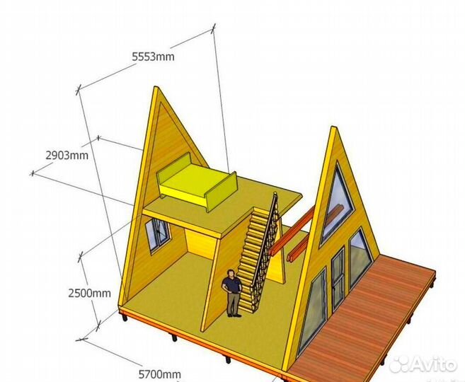 Каркасный дом A-frame