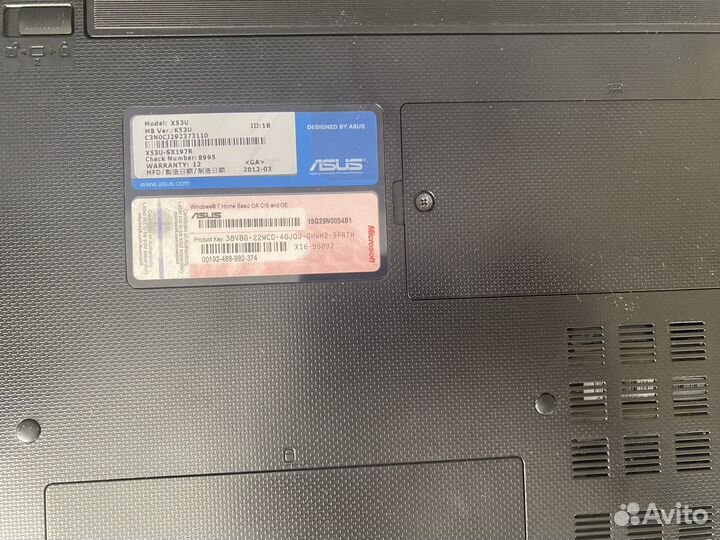 Ноктбук asus x53u