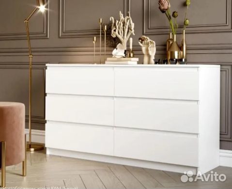 Комод 6 ящиков Белый 