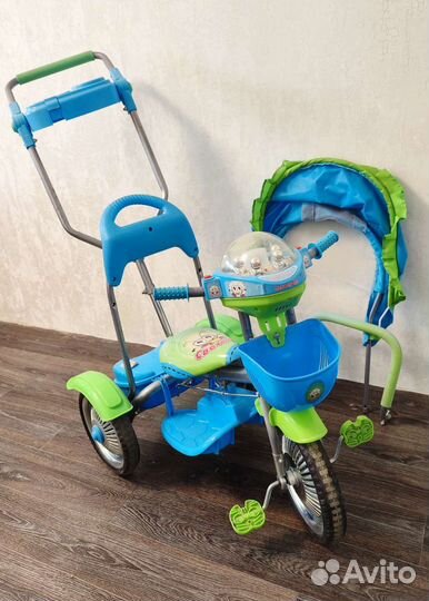 Детский 3х колесный велосипед с ручкой