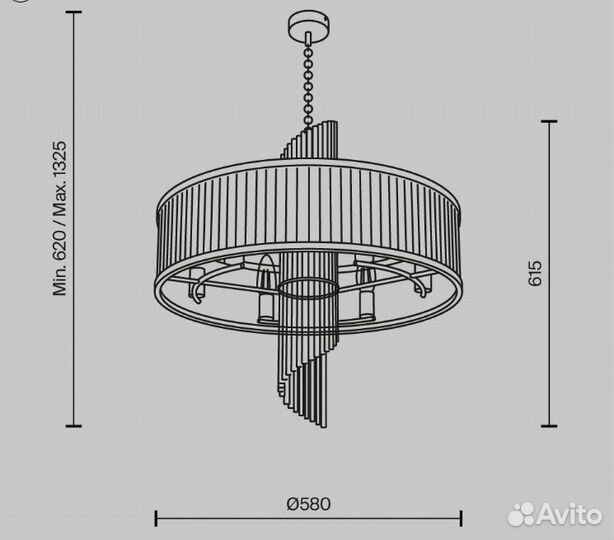 Подвесная люстра Maytoni Frame MOD174PL-06G