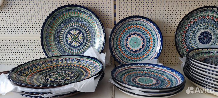 Узбекская расписная керамическая посуда ручной раб