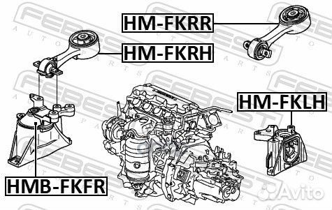 Подушка двигателя передняя левая HM-fklh Febest