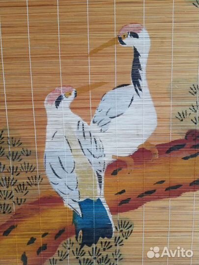 Панно-свиток из бамбуковой соломки