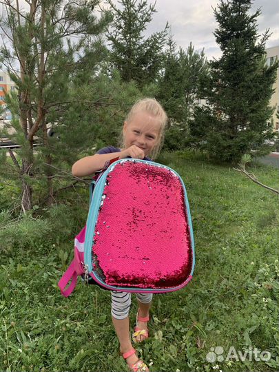 Портфель Erhaft с паетками для девочки