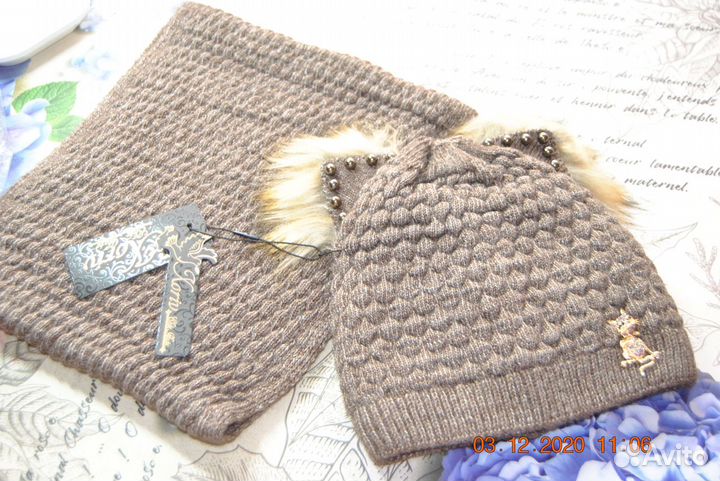 Новый комплект на 3-5 лет (шапка и хомут)