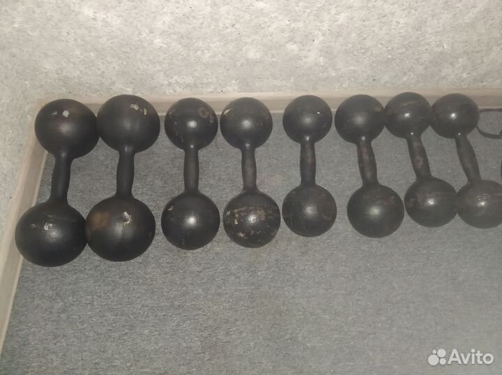 Гантели (Бульдоги) от 5 до 16 кг пары. Гиря 32кг