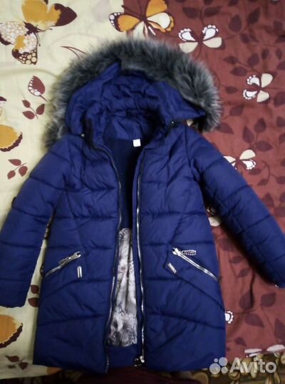 Пуховик для девочки 140