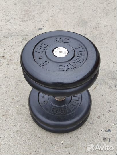 Гантель 21 кг MB Barbell не разборная
