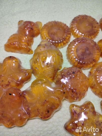 Мыло ручной работы с настоящ. Балтийским янтарём