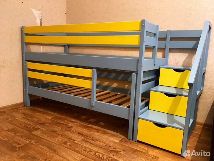 Детская кровать выдвижная из сосны