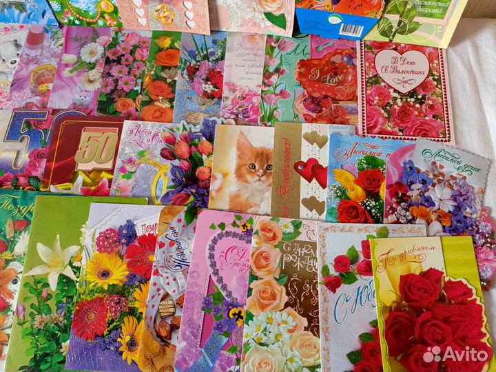 Открытки большие чистые 40 шт