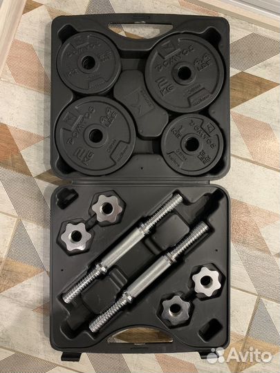 Новый набор гантелей 20 кг decathlon