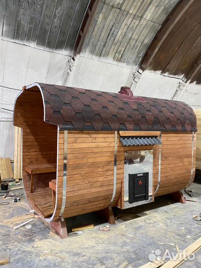 Баня бочка квадро из кедра