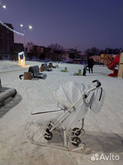 Детские санки коляска с колесами