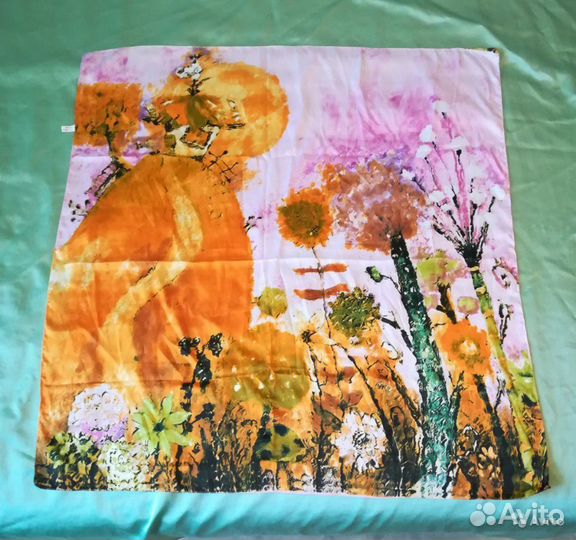 Платки-картины шелк натуральный