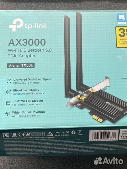 Wifi Bluetooth адаптер pci tp-link ax3000