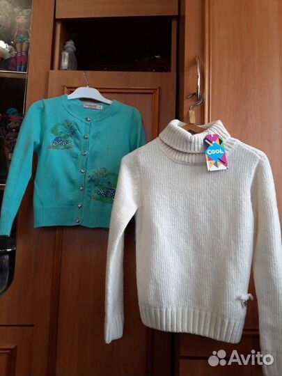 Кофты и свитер на девочку 4-9лет