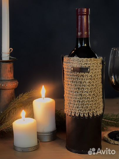 Бутылочница для вина и шампанского из джута
