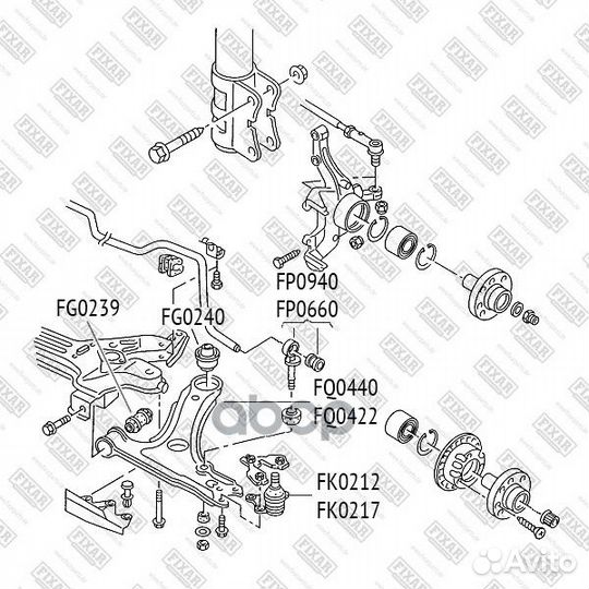 FP0940 Тяга стабилизатора VW passat 88-97