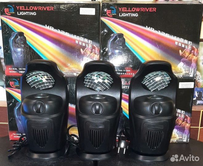 Светомузыка YR-126 3ш Pro LED Сканер RGB Mic Строб