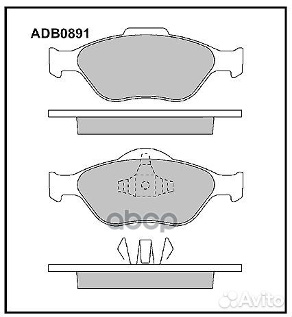 Колодки тормозные дисковые ADB0891 allied nippon