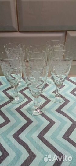 Хрустальные фужеры, рюмки, стопки. СССР
