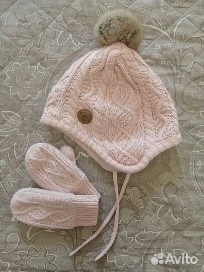 Комплект шапка, варежки