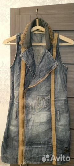 Сарафан- жилет джинсовый. 46/48р