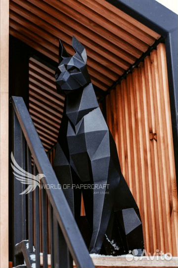 Металлическая скульптура. Доберман