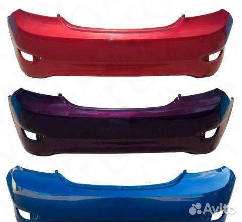 Задний бампер в цвет на Хюндай Солярис 2012
