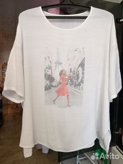 Футболка блузка женская 54