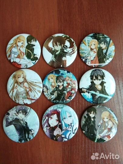 Значки аниме Атака титанов No game no life K-on Re