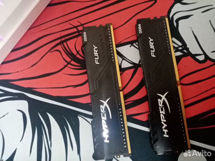 Оперативная память HyperX fury Beast Black 2x4gb
