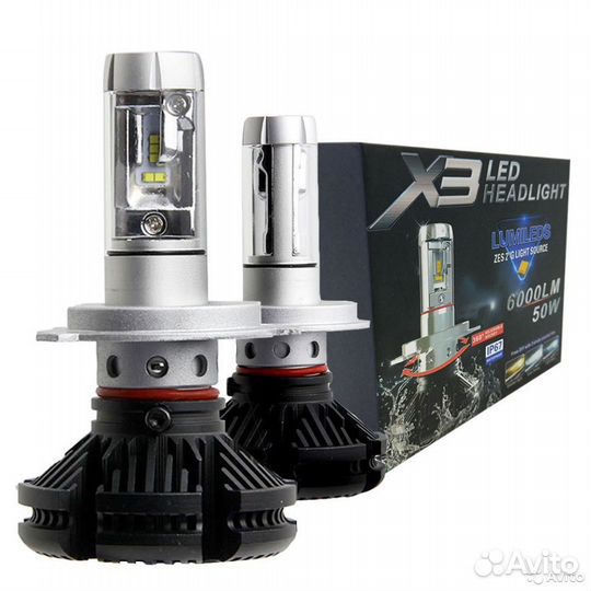 Светодиодные лампы х3 Led 50w H7