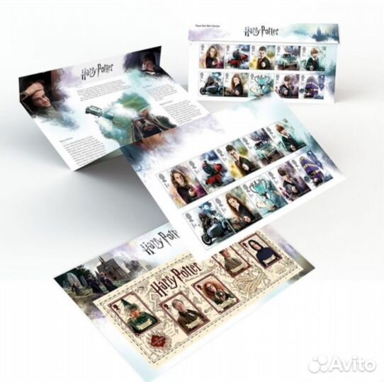 Комплект Марок Гарри Поттер +буклет+ открытка