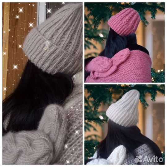 Шапка, снуд, варежки. 3цвета. Норка