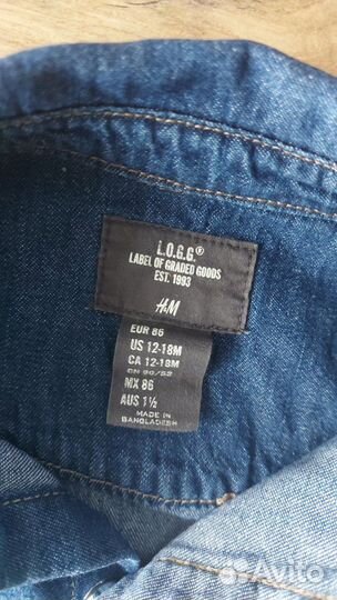 Джинсовая рубашка hm 86р