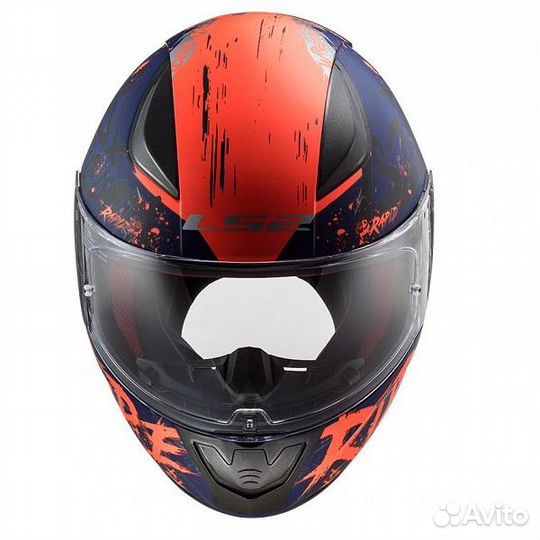 Мотошлем LS2 FF353 Rapid Naughty matt blue fluo or