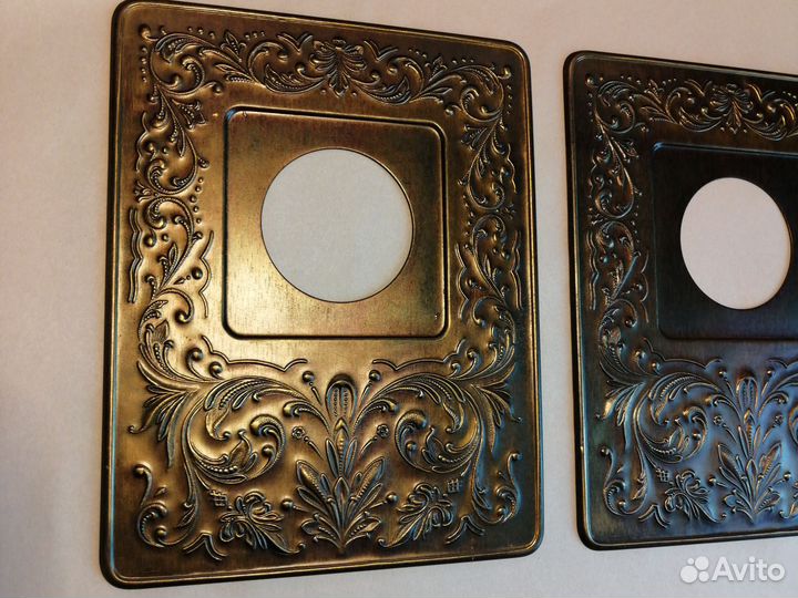 Накладка Чеканка под выключатель Латунь СССР