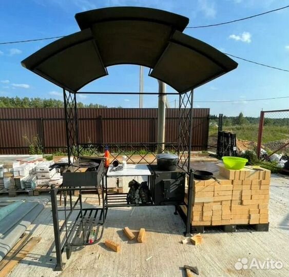 Мангал с крышей