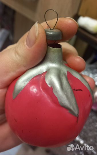 Ёлочная игрушка СССР помидор/томат