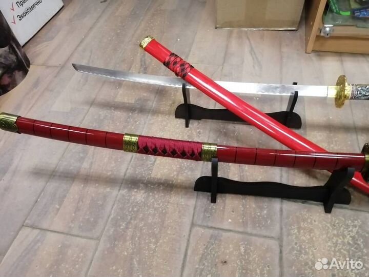 Катаны сувенир сертификат премиум стойка