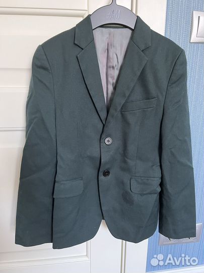 Пиджак зеленый школьный 140