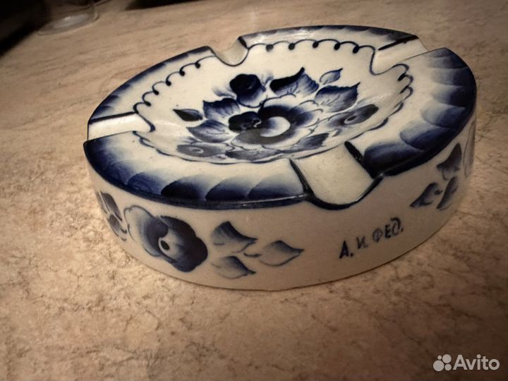 Пепельница гжель