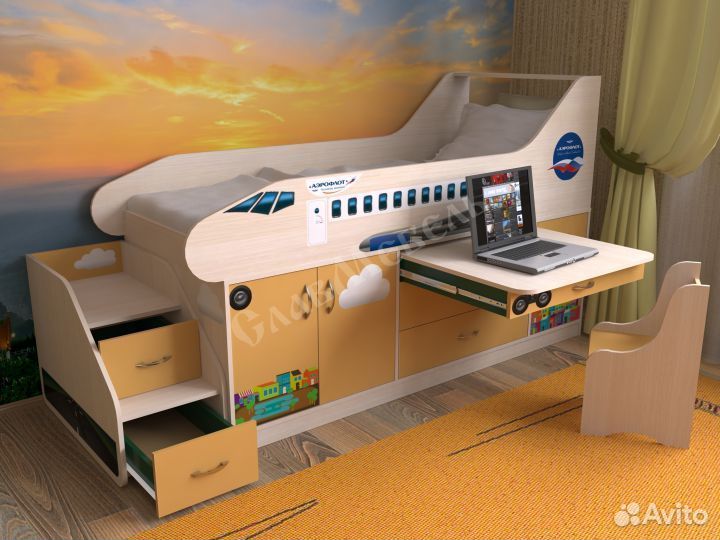Кровать Самолет детская. Новая. Любые цвета